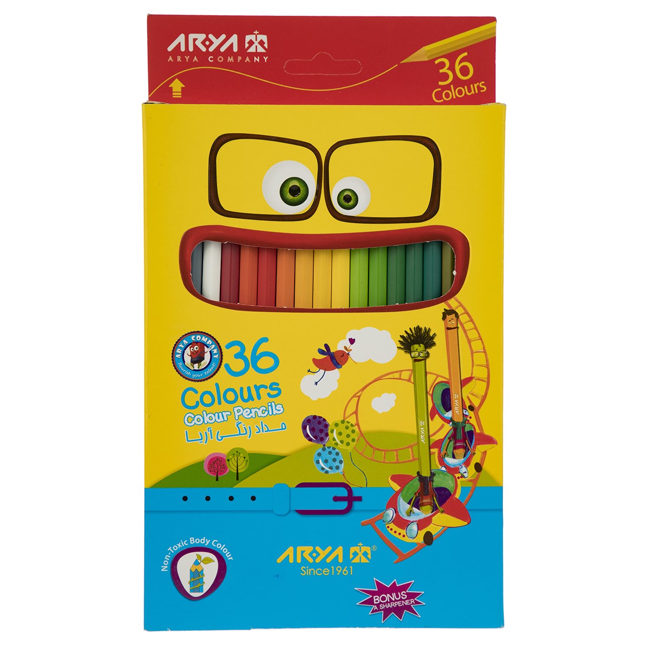 مداد رنگی ۳۶ رنگ آریا