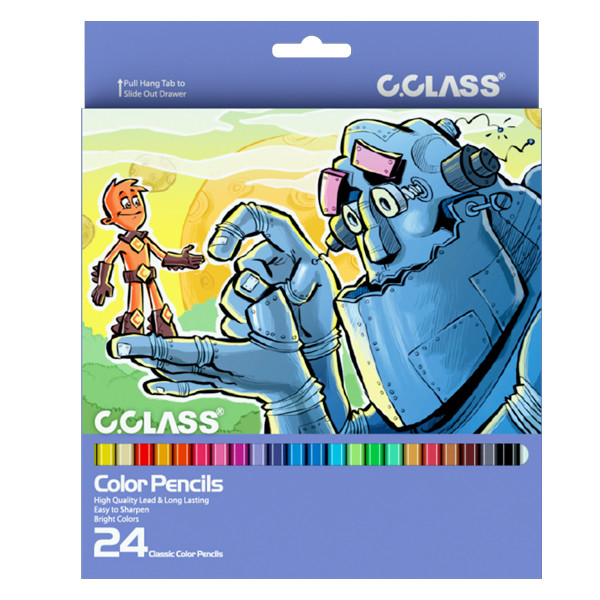 مداد رنگی ۲۴ رنگ مقوایی سی کلاس