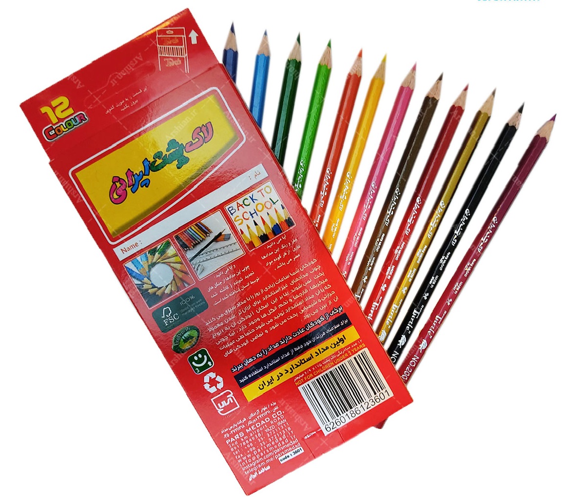 مداد رنگی ۱۲ رنگ لاکپشت