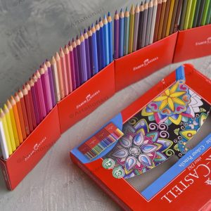 مداد رنگی ۶۰ رنگ فابر کاستل اصل با کیفیت بالا و رنگ‌های متنوع