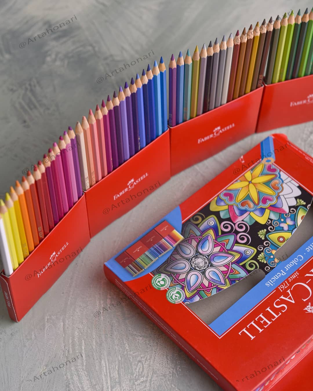 مداد رنگی ۶۰ رنگ فابر کاستل اصل با کیفیت بالا و رنگهای متنوع