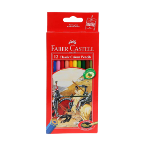 مداد رنگی ۱۲ رنگ فابر کاستل با رنگ‌های شفاف و مغزی نرم