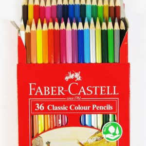 مداد رنگی ۳۶ رنگ فابر کاستل با کیفیت عالی و رنگ‌های شفاف