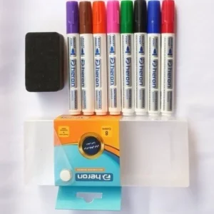 ماژیک وایت برد 8 رنگ هرون با کیف زیپ‌دار