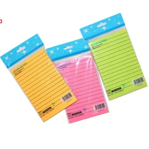 نوت استیک خطدار اسکول مکس سایز ۱۵۰×۲۰۰ میلیمتر رنگی با چسب با کیفیت مناسب نوشتن برنامه روزانه