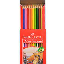 مداد رنگی ۱۲ رنگ فابر کاستل با رنگ‌های شفاف و مغزی نرم