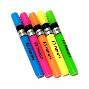 هایلایتر ساده هرون با رنگ‌های متنوع و نوک نرم مناسب مطالعه