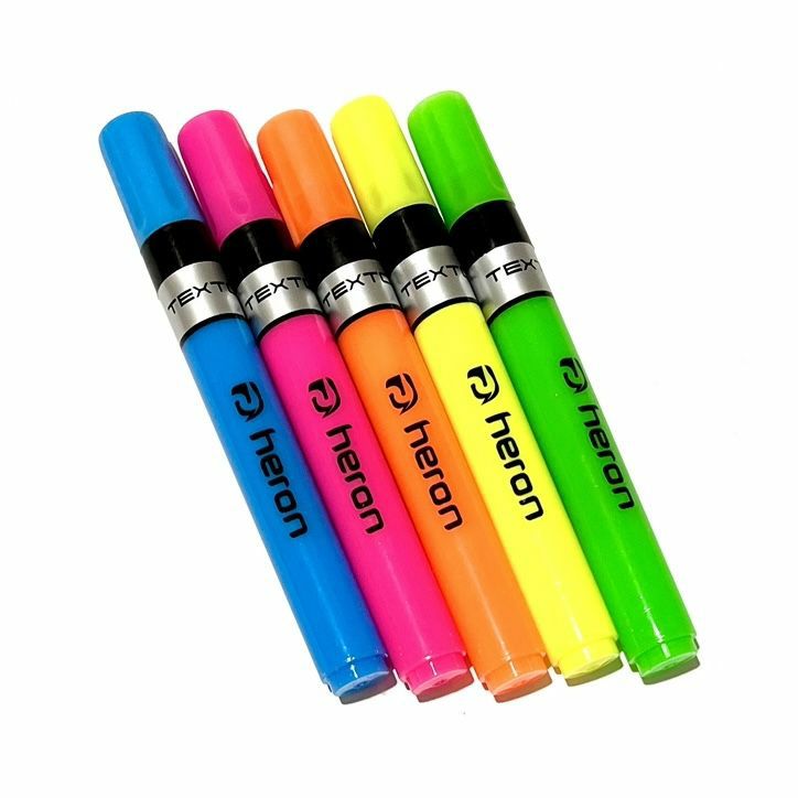 هایلایتر ساده هرون با رنگهای متنوع و نوک نرم مناسب مطالعه