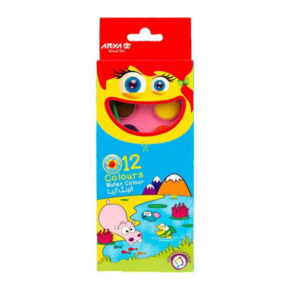آبرنگ ۱۲ رنگ آریا Arya Watercolor 12 Colors