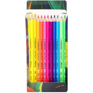 مداد رنگی ۱۲ رنگ فلورسنت آریا