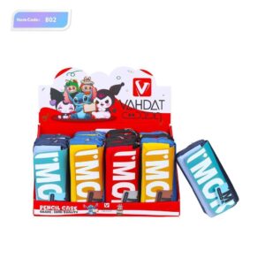 جامدادی وحدت مدل B802 رنگارنگ با دو زیپ مقاوم و طراحی کودک‌پسند