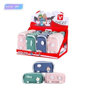 جامدادی وحدت مدل B807 دو زیپ با طرح فانتزی و پارچه‌ای