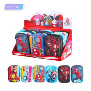 جامدادی وحدت مدل B827 با طراحی فانتزی و دو زیپ مقاوم