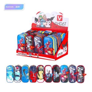 جامدادی وحدت مدل B839 با طراحی فانتزی و دو زیپ