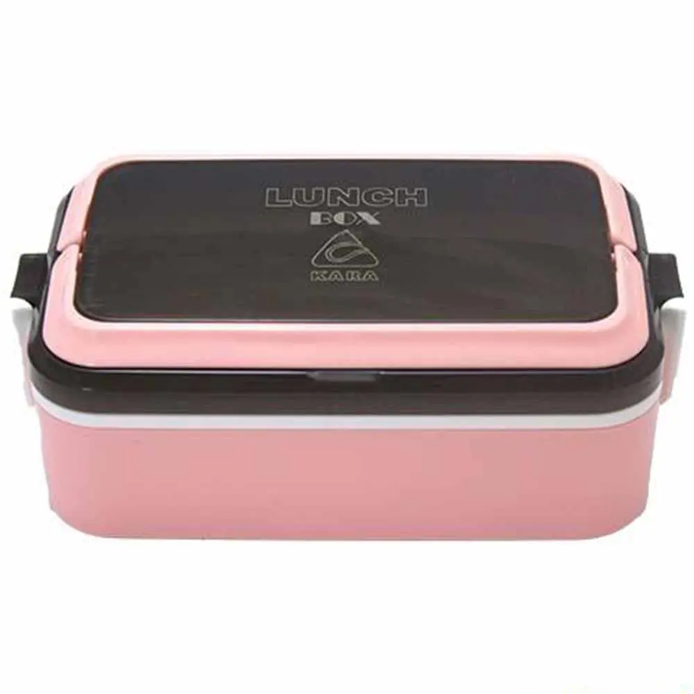 ظرف غذا کارا مدل مستطیل یک طبقه پلاستیکی با درب قفلدار
