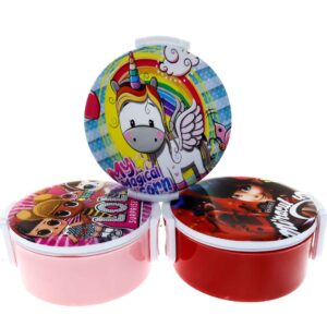 ظرف غذای گرد کارا با ۴ قفل ایمن و پلاستیک بهداشتی مناسب مدرسه و سفر