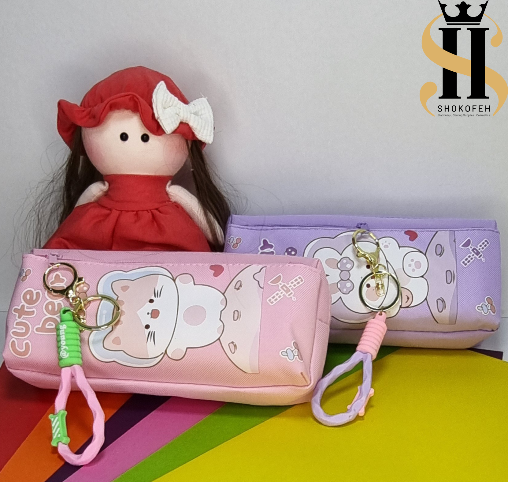 جامدادی خرس آویز دار کد 8986