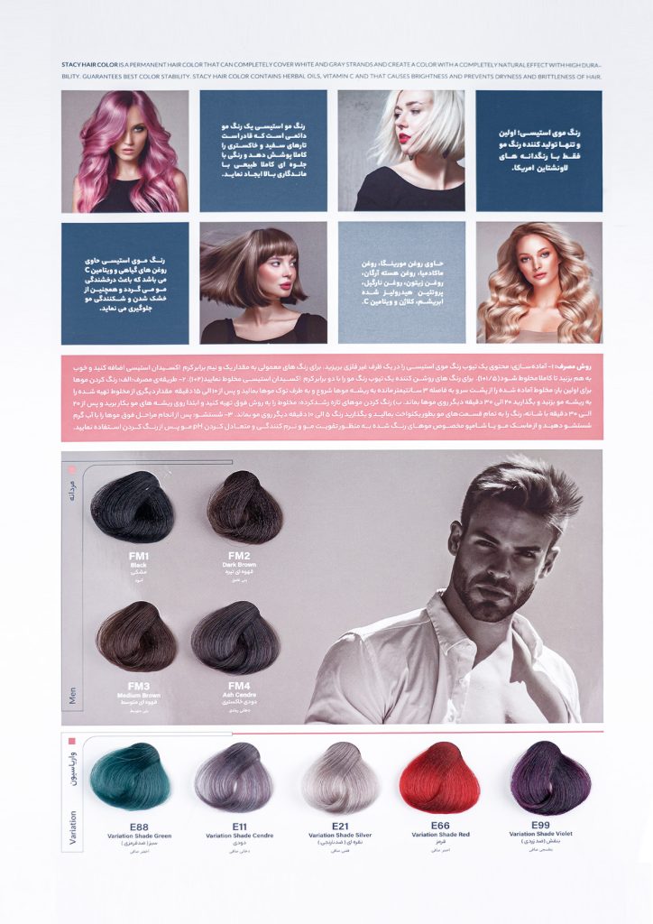 رنگ مو استیسی Stacy مردانه و واریاسیون