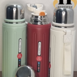 تراول ماگ ۸۰۰ میل استیل ۳۱۶ با بند حمل و درب استیل