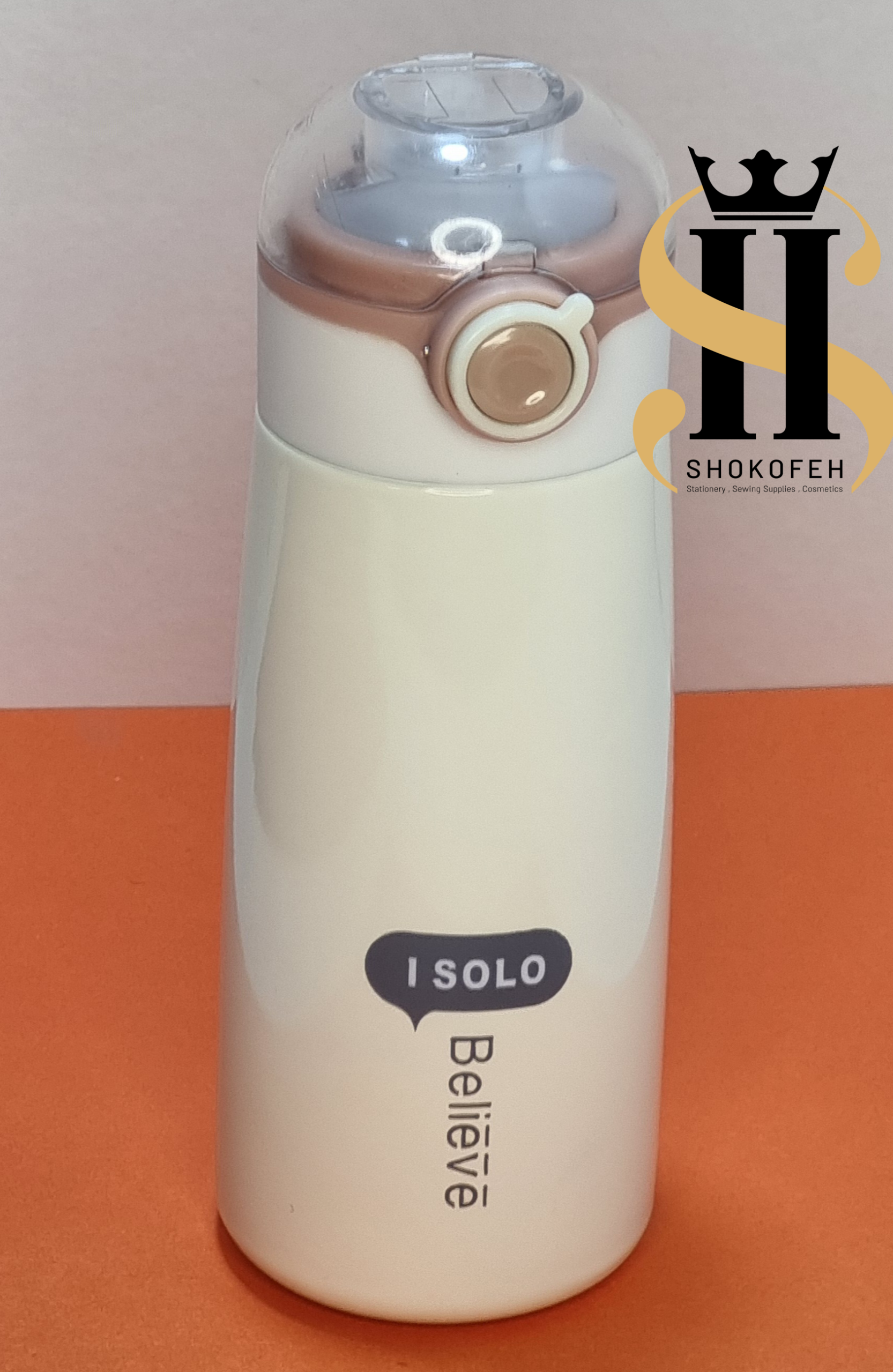 تراول ماگ مدل Believe 350 میل با بدنه استیل سفید/مشکی