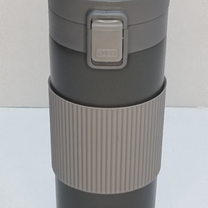 تراول ماگ AMSZM 500 میل مشکی - کافی کاپ استیل دوجداره با قهوه داغ