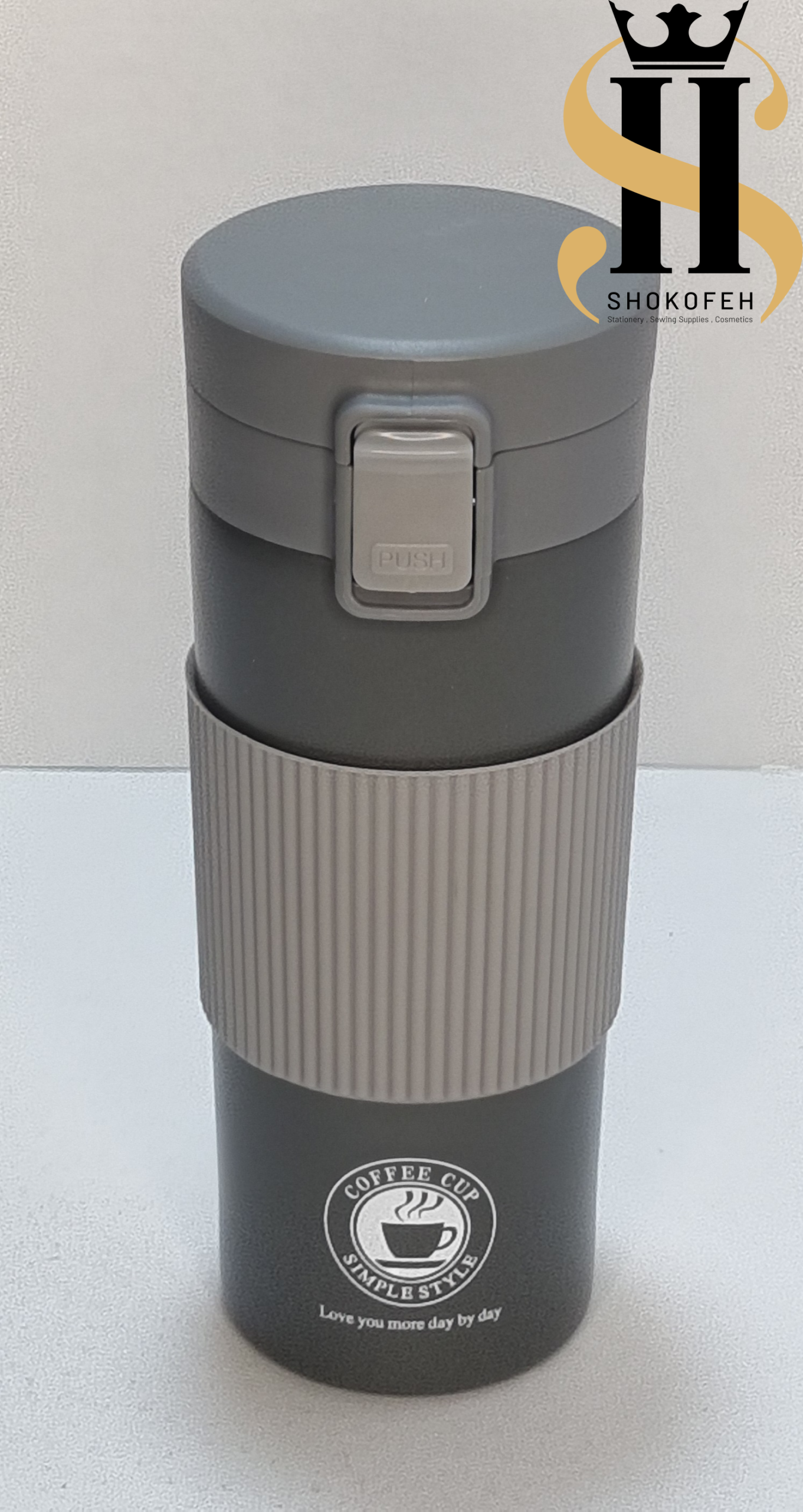 تراول ماگ AMSZM 500 میل مشکی - کافی کاپ استیل دوجداره با قهوه داغ