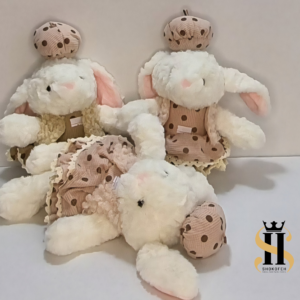 عروسک خرگوشی دخترانه با کلاه ولباس فانتزی