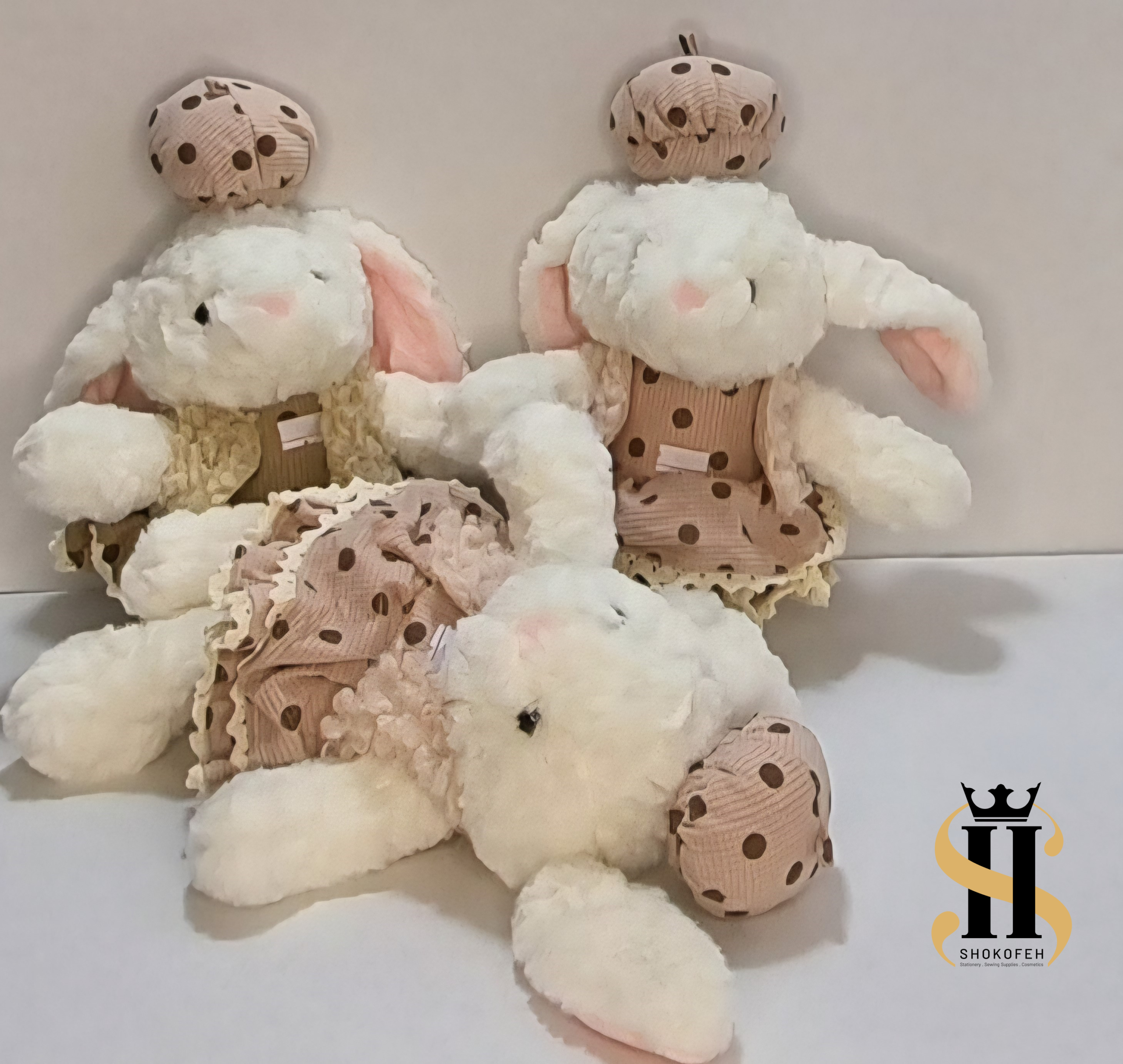 عروسک خرگوشی دخترانه با کلاه ولباس فانتزی