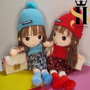 عروسک دخترانه روسی با کلاه کاموایی 55 سانتی