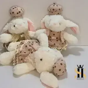 عروسک خرگوشی دخترانه با کلاه و لباس فانتزی